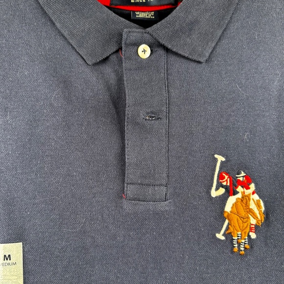 US Polo Assn Men’s Shirt navy Blue size M Blu Big Embroidered Pony 100% Cotton - Picture 10 of 10